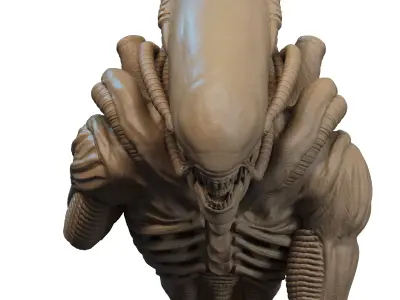 Alien Bust 3D Print 3D print model