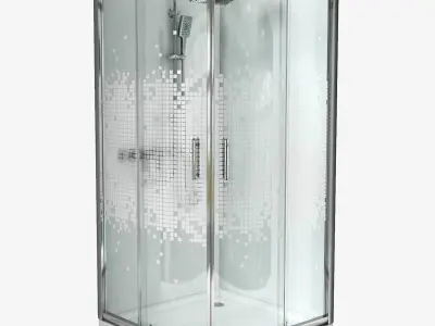 Semi-circular Shower Cabins 3D model