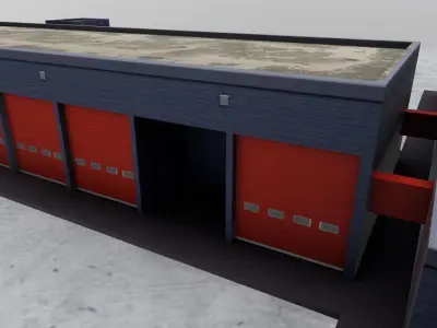 EGKK Fire Station Low-poly 3D model