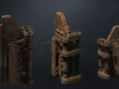 SUB-D Scifi Megascale Industrial Building 02 3D model