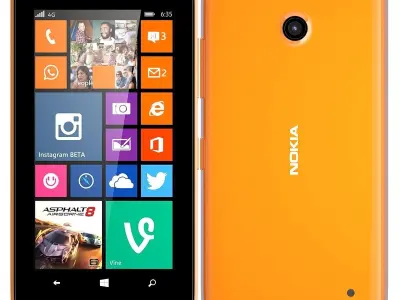 Nokia Lumia 630 Bright Orange 3D model