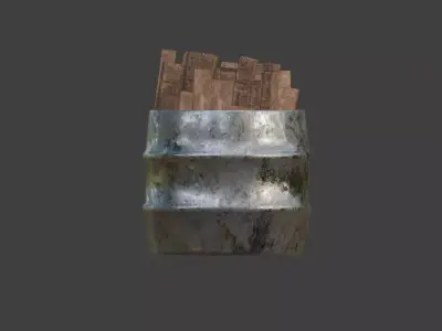 Tin Barrel  Game Ready 3D Asset Low-poly 3D model