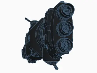   combat spaceship 3D print model