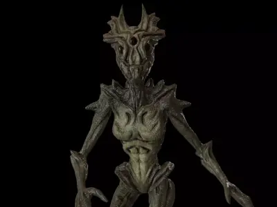 Alien Female Low-poly 3D model