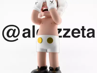 Kaws Yue Minjun Textured 3D model