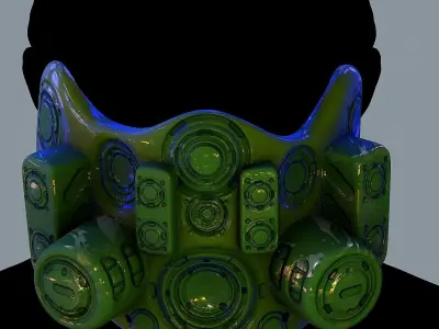 Gas mask helmet 3d model scifi Low-poly Low-poly 3D model Low-poly 3D model 64