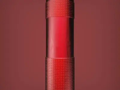 Red Low-Poly Game-Ready flashlight Free low-poly 3D model