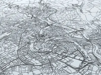 Bern Road Network and Streets 3D model