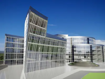 Wavy office building 3D model