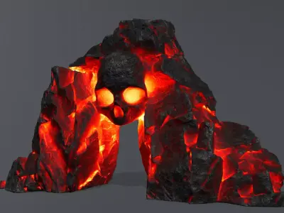 Skull Cave Low-poly 3D model