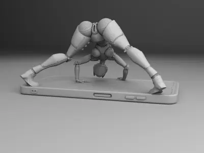 BlueToof Phone Spread Pose 3D print model