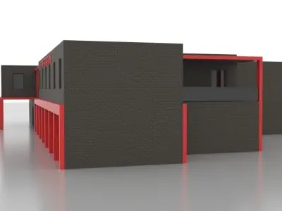 City Fire Station 5 Low-poly 3D model