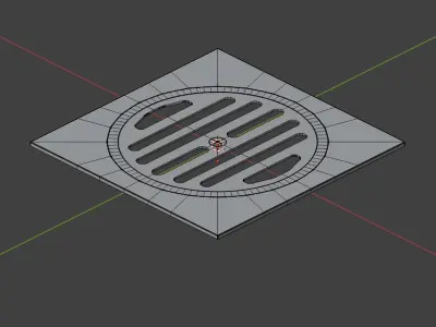 Floor Drain With Lines 3D Illustration Design Element 3D model