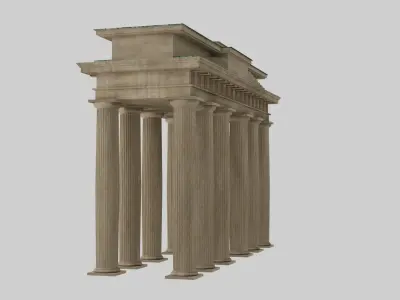 Classical doric temple door Low-poly 3D model