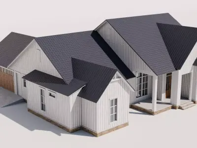 Farmhouse Style House Model 3 Low-poly 3D model