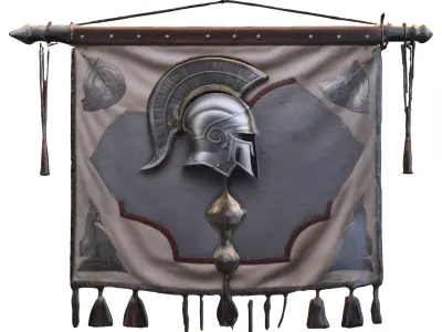 Roman Legion War Banner  Ancient Spartan Flag  Low-poly 3D model