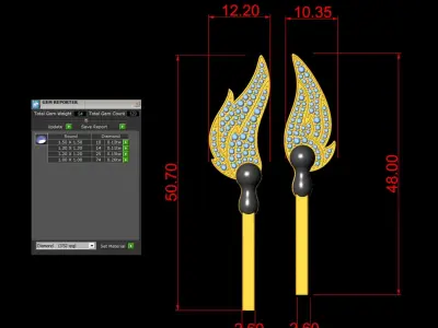 Diamond Light Matchstick Pendant  3D print model