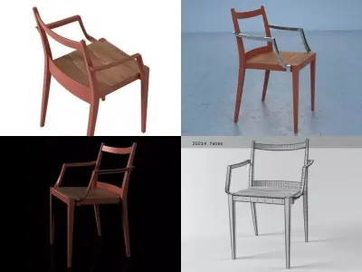 Play wooden armchair 3D model