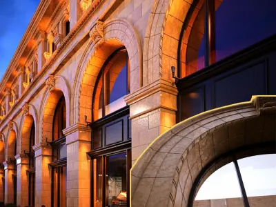 Classic windows arc facad Low-poly 3D model