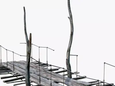 Old Wooden Pier M1 3D model