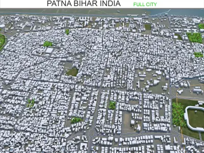 Patna Bihar India 35km Low-poly 3D model