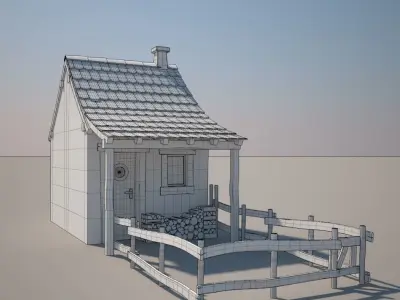 Cartoon Medieval House 02 3D model