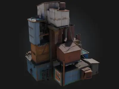 Industrial Stacks  Towering Vents of Heavy Industry 3D model