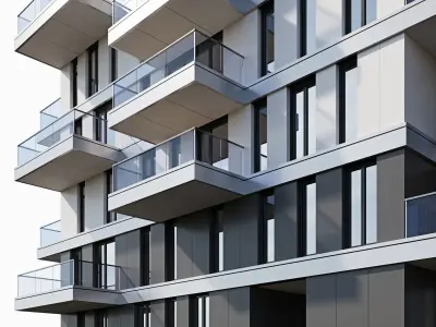 Modern residential building 10 3D model