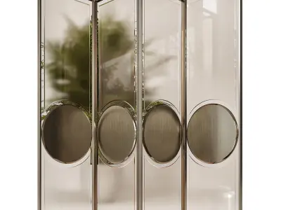 Partition 9 room divider with four glass panels 3D model