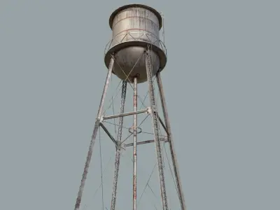 Water Tower Low-poly 3D model Low-poly
