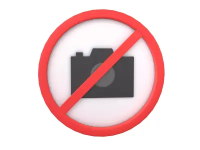 Prohibited Camera Symbol V1 001 Low-poly 3D model
