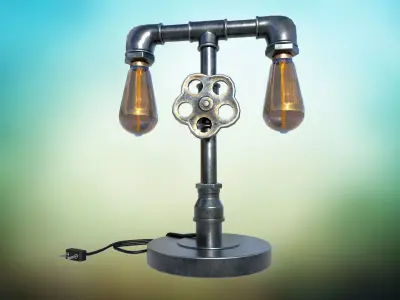 Metal lamp Sci fi PBR  game ready Low-poly 3D model