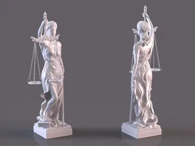  Statue Justice Themis Made of Stone 
