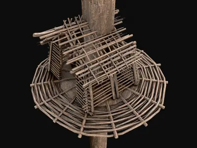 Wooden Tree House Shelters and Platforms 8 Low-poly 3D model