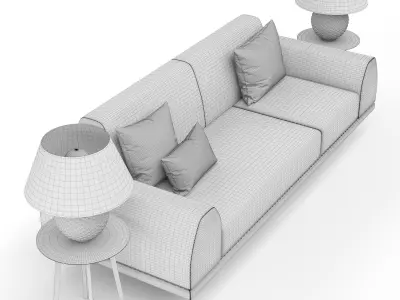 Portland 2 5 seater sofa 3D model
