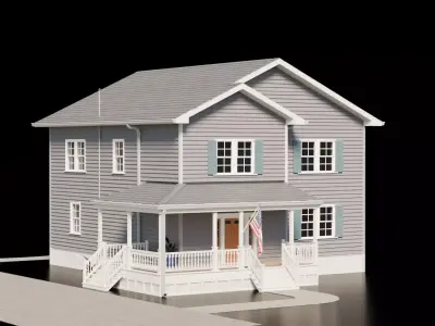 American House - Full interior Low-poly 3D model
