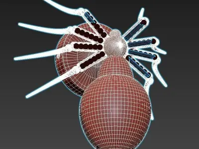 Ragno-1309-02-AP-1 spider wall light with crystals 3D model