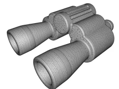 Classic Cartoon Binocular Low-poly 3D model