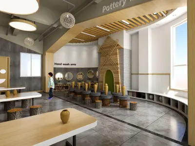 Pottery Workshop - Classroom Interior 3D Model 3D model