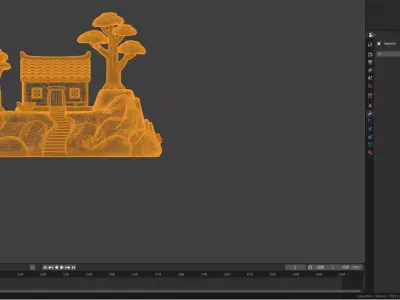 Mountain Cottage Landscape 3D print model
