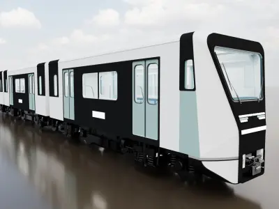 Quiet Outlined Light Rail Transit 3D Prop 3D model