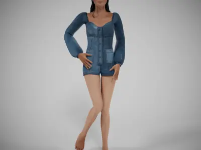 Woman fashion outfit v4 3D model