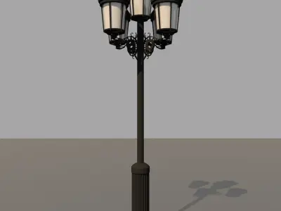 5x classical street lights 3D model