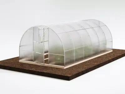 greenhouse made of glass and plastic 3D model