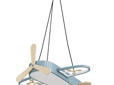 Childrens Plane Shaped Hanging Lamp Acrylic Bedroom 3D model