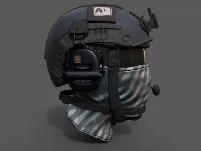 Helmet scifi military combat soldier ver 2 Low-poly 3D model