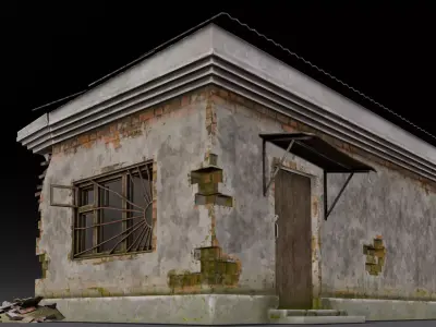 Broken Building 3D Model Low-poly 3D model