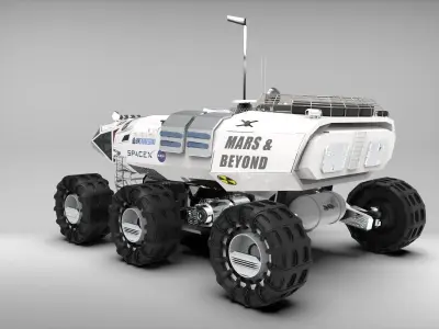 Concept Mars Rover Vehicle Low-poly 3D model