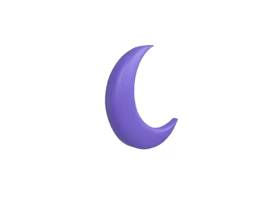 Cartoon Moon v1 005 Low-poly 3D model
