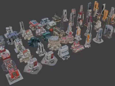 Sci-Fi Architecture Set 1 3D model